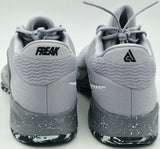 Giannis Antetokounmpo Autographed GRAY Nike ZOOM FREAK 4 Shoes Milwaukee Bucks Size 16 (With Box) Beckett BAS Witness #3W396598 & #3W396599