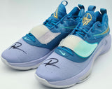 Giannis Antetokounmpo Autographed FREEZING TIME/DUTCH BLUE Nike Zoom Freak 3 Shoes Milwaukee Bucks Size 16 (No Box) Beckett BAS Witness #3W395131 & #3W395132