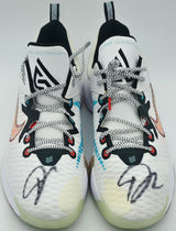 Giannis Antetokounmpo Autographed WHITE/CLEAR RAINBOW Nike IMORTALITY 3 Shoes Milwaukee Bucks Size 17 (No Box) Beckett BAS Witness #3W397277 & #3W397278