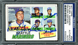 Seattle Mariner Coaches Autographed 1977 Topps Card #597 Seattle Mariners (Signed By All 5) PSA/DNA #83300203