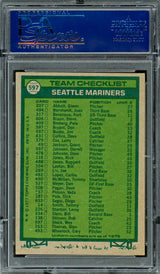 Seattle Mariner Coaches Autographed 1977 Topps Card #597 Seattle Mariners (Signed By All 5) PSA/DNA #83300203