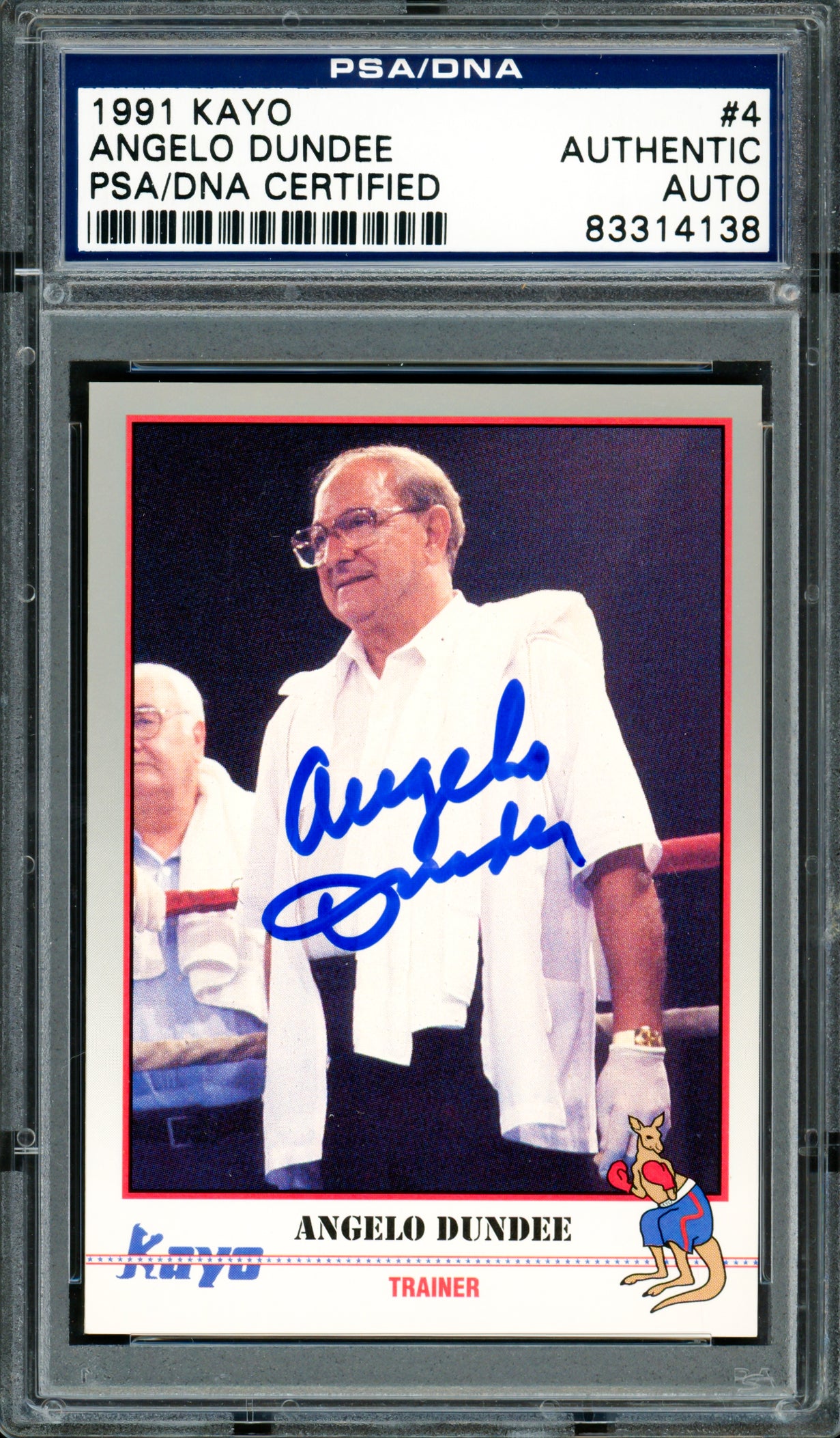 Angelo Dundee Autographed 1991 Kayo Card #4 Trainer PSA/DNA #83314138