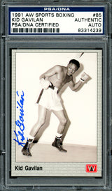 Kid Gavilan Autographed 1991 AW Sports Card #85 PSA/DNA #83314239