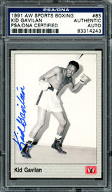 Kid Gavilan Autographed 1991 AW Sports Card #85 PSA/DNA #83314243