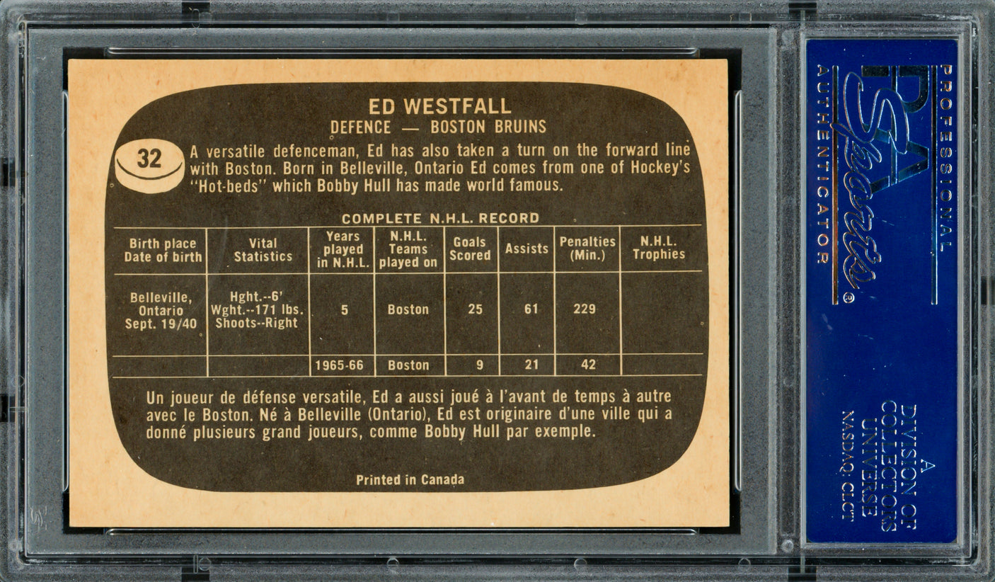 Ed Westfall Autographed 1966-67 Topps Card #32 Boston Bruins PSA/DNA #83462260