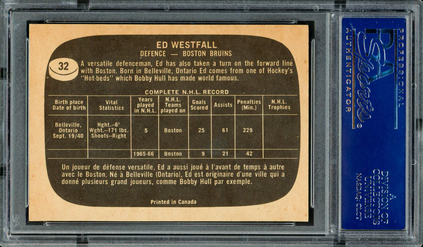 Ed Westfall Autographed 1966-67 Topps Card #32 Boston Bruins PSA/DNA #83462261