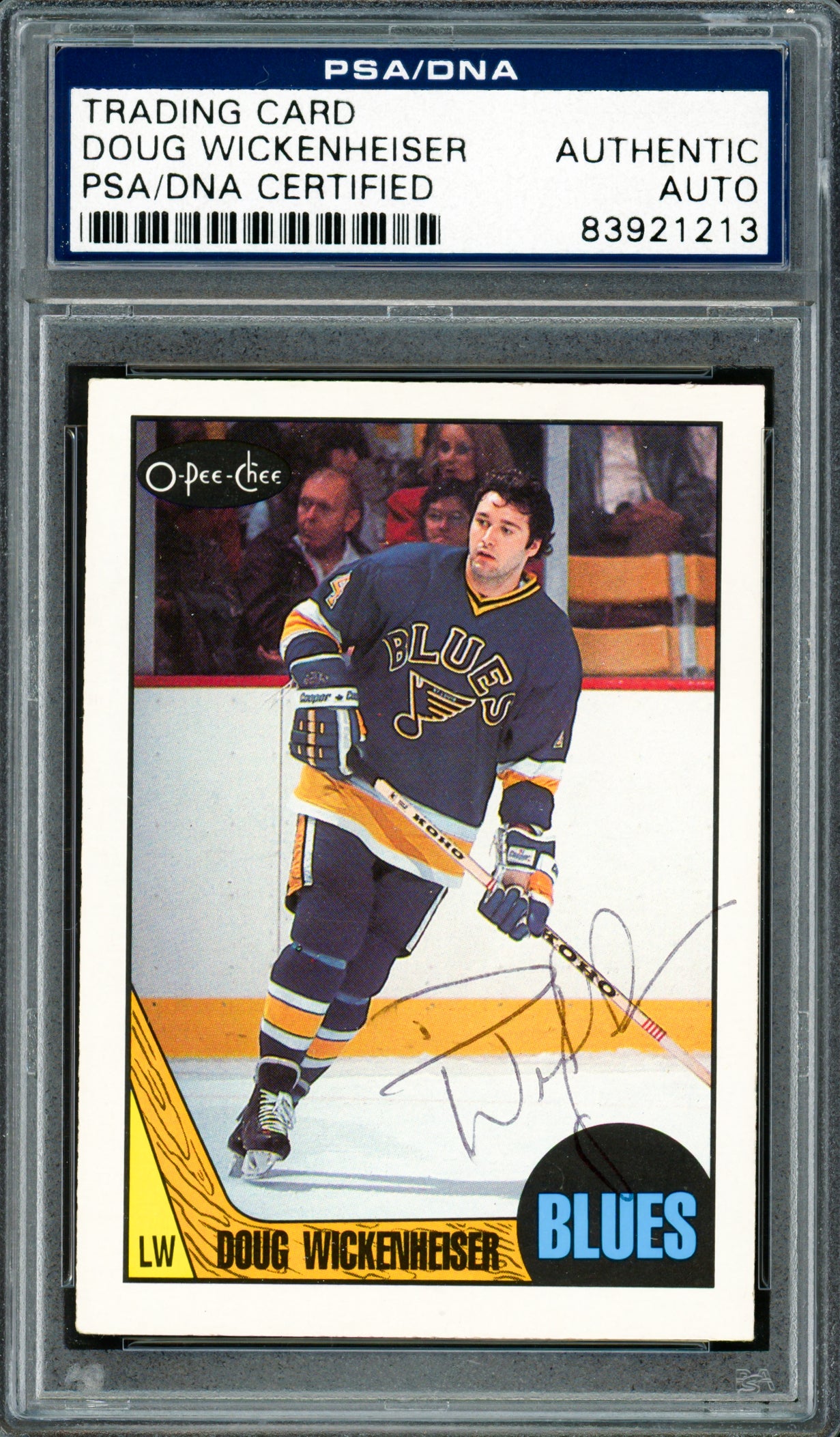 Doug Wickenheiser Autographed 1987-88 O-Pee-Chee Card #193 St. Louis Blues PSA/DNA #83921213