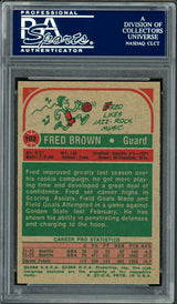 Downtown Fred Brown Autographed 1973-74 Topps Rookie Card #103 Seattle Supersonics PSA/DNA #83920773