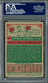 Spencer Haywood Autographed 1973-74 Topps Card #120 Seattle Supersonics PSA/DNA #83920791