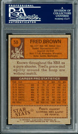 Downtown Fred Brown Autographed 1978-79 Topps Card #59 Seattle Supersonics PSA/DNA #83920992