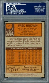 Downtown Fred Brown Autographed 1978-79 Topps Card #59 Seattle Supersonics PSA/DNA #83920453