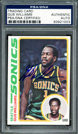 Gus Williams Autographed 1978-79 Topps Card #39 Seattle Supersonics PSA/DNA #83921003