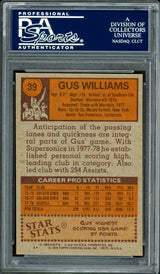 Gus Williams Autographed 1978-79 Topps Card #39 Seattle Supersonics PSA/DNA #83921003