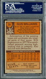 Gus Williams Autographed 1978-79 Topps Card #39 Seattle Supersonics PSA/DNA #83921005