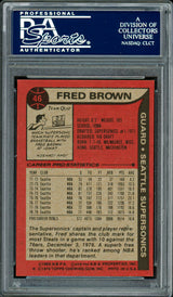 Downtown Fred Brown Autographed 1979-80 Topps Card #46 Seattle Supersonics PSA/DNA #83921023
