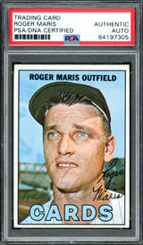 Roger Maris Autographed 1967 Topps Card #45 St. Louis Cardinals PSA/DNA #84197305