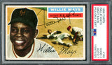 Willie Mays Autographed 1956 Topps Card #130 New York Giants PSA 2 Auto Grade 7 PSA/DNA #119979325