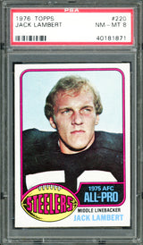 Jack Lambert 1976 Topps Card #220 Pittsburgh Steelers PSA 8 #40181871