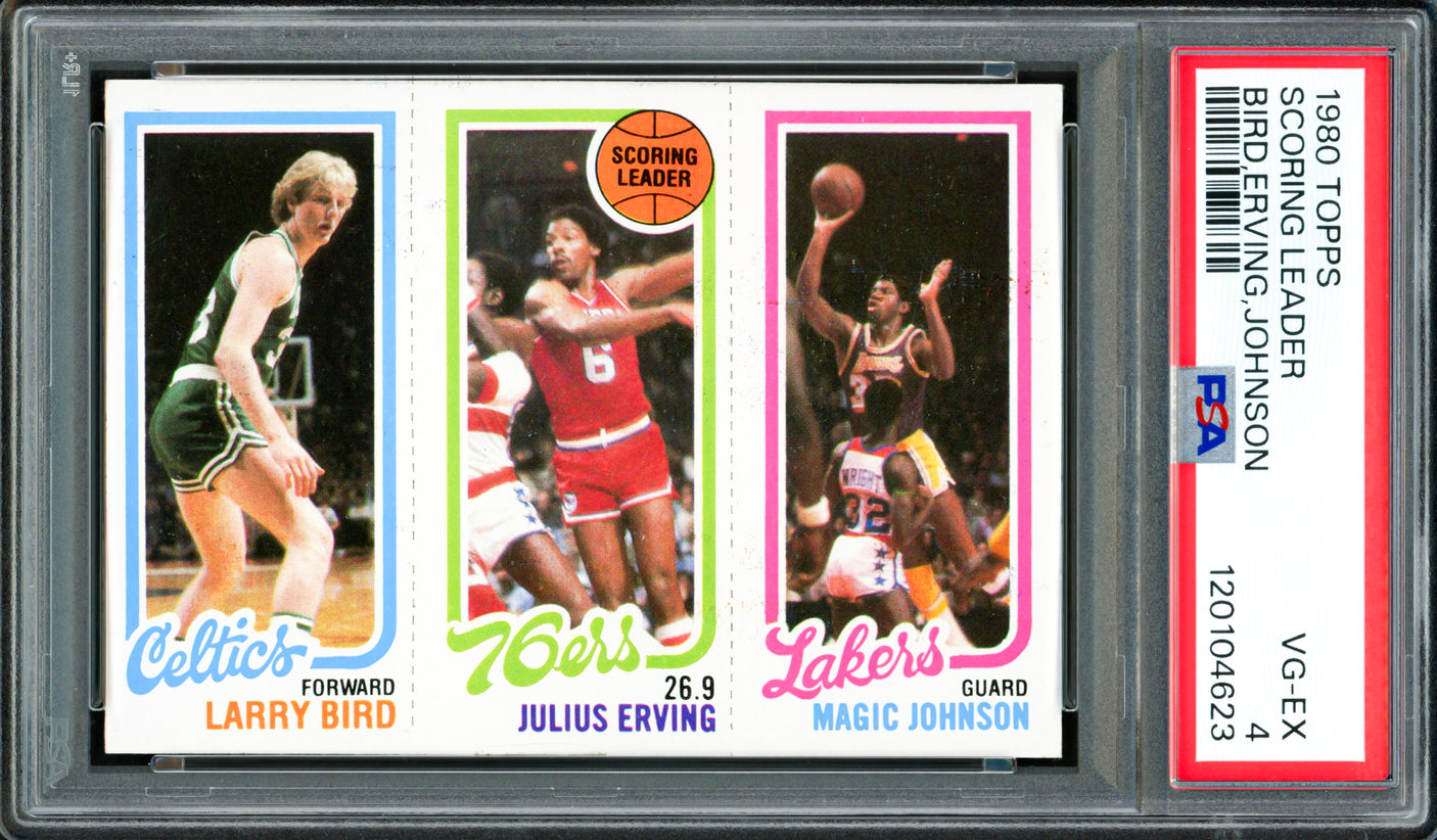 Magic Johnson, Larry Bird, Julius Erving 1980 Topps PSA 4 #120104623