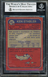 Ken Stabler Autographed 1973 Topps Rookie Card #487 Oakland Raiders (Damaged Back) Beckett BAS #13916068