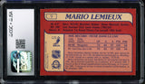 Mario Lemieux Autographed 1985-86 Topps Rookie Card #9 Pittsburgh Penguins JSA 7.5 Auto Grade Near Mint/Mint 8 JSA #6051809003