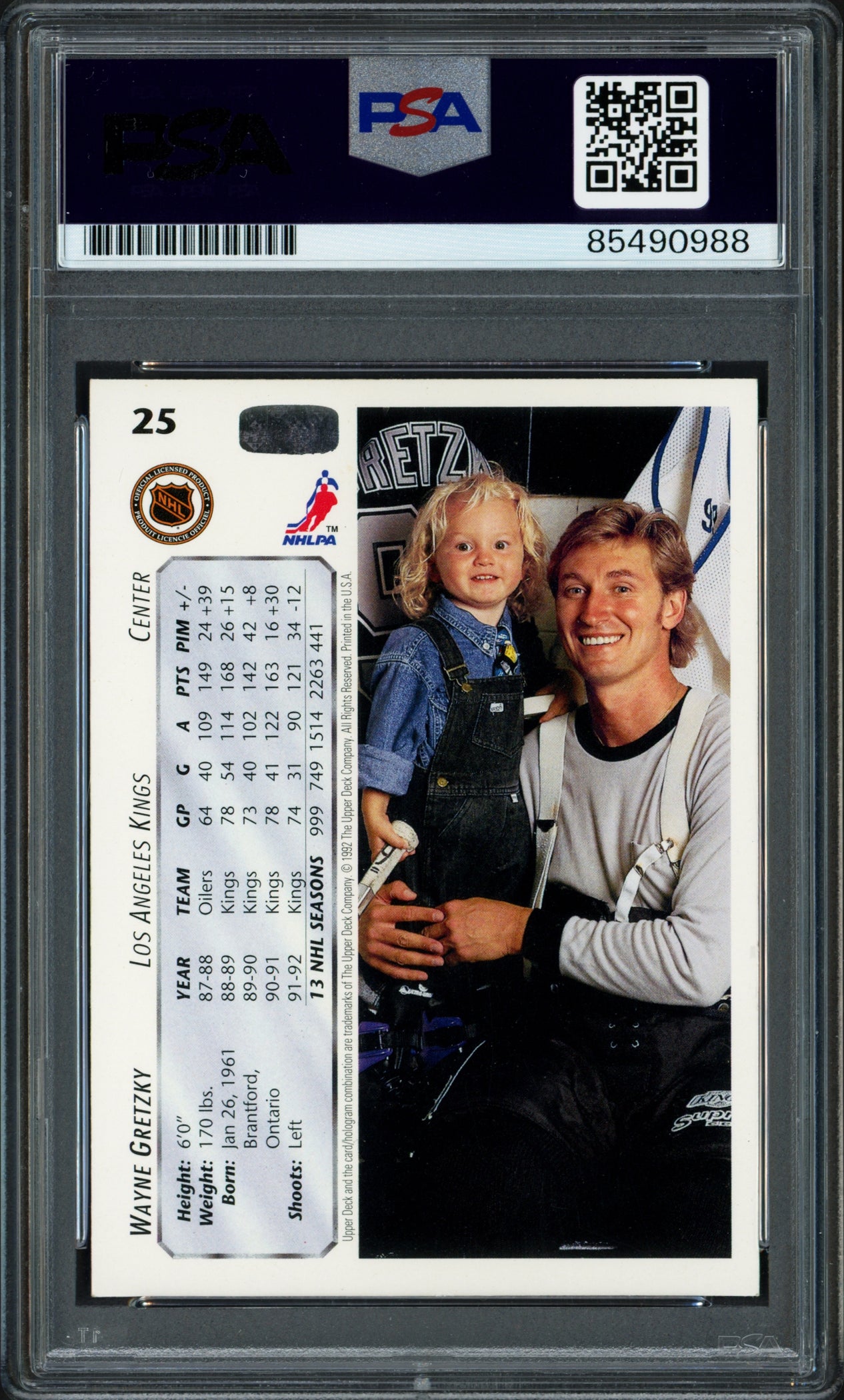 Wayne Gretzky Autographed 1992-93 Upper Deck Card #25 Los Angeles Kings PSA/DNA #85490988