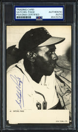 Satchel Paige Autographed 1974 TCMA Card Negro Leagues PSA/DNA #85470754
