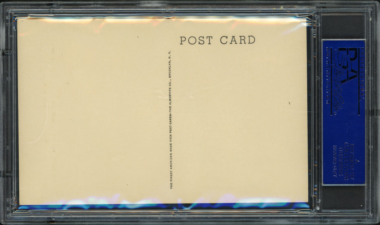 Mel Ott Autographed 1946-52 Albertype Hall of Fame HOF Plaque Postcard New York Giants Auto Grade Gem Mint 10 PSA/DNA #65017972
