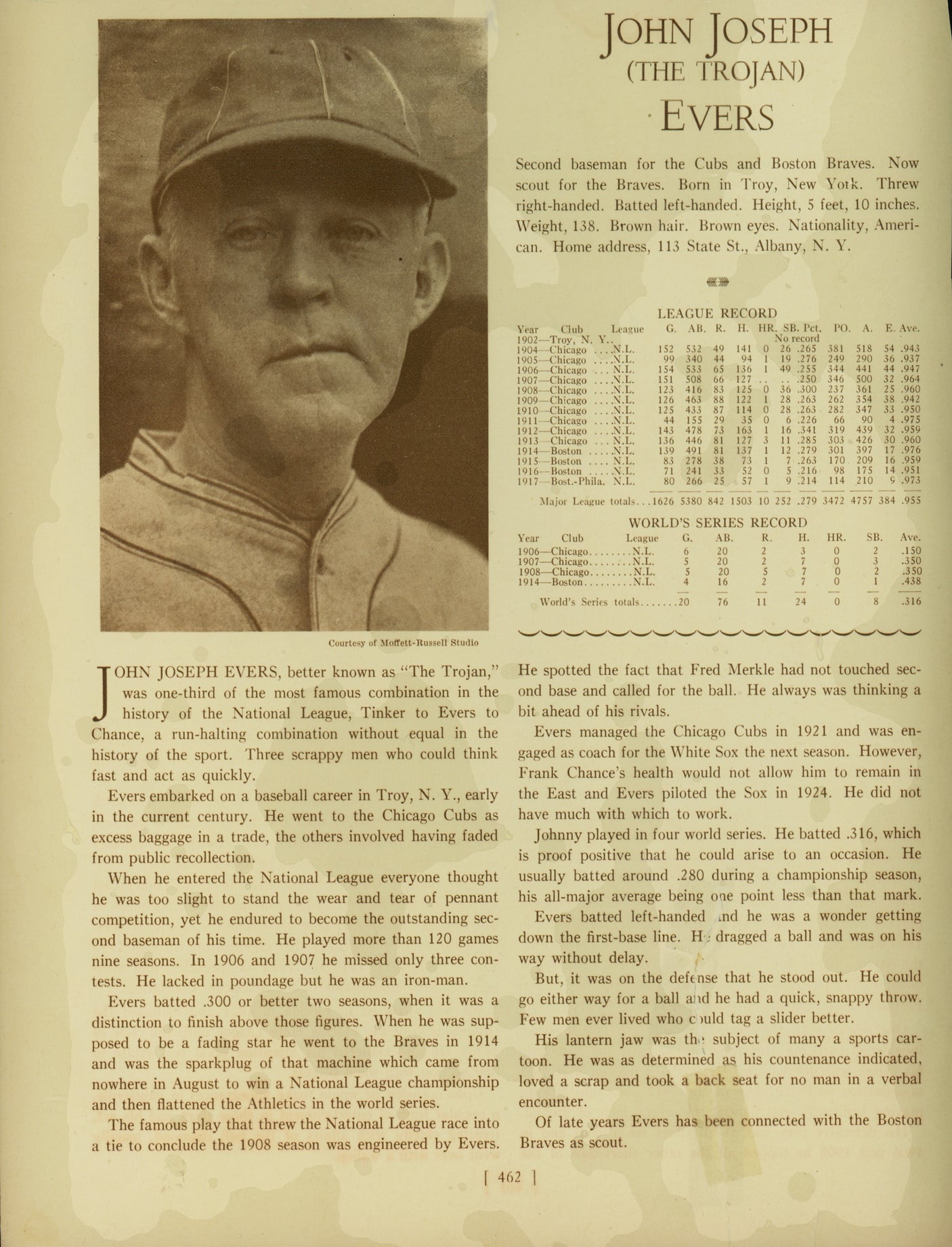 Joe Tinker Autographed 8.5x11 Magazine Page Chicago Cubs Auto Grade Gem Mint 10 PSA/DNA #85433069