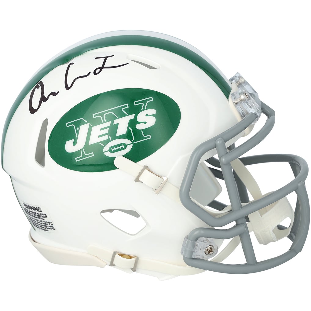 Omar Cooper Jr. Autographed New York Jets White 2024 Alternate Onfield Classic Speed Mini Helmet Fanatics