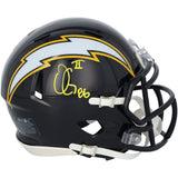 Oronde Gadsden II Autographed Los Angeles Chargers Navy 2025 Alternate Speed Mini Helmet Fanatics