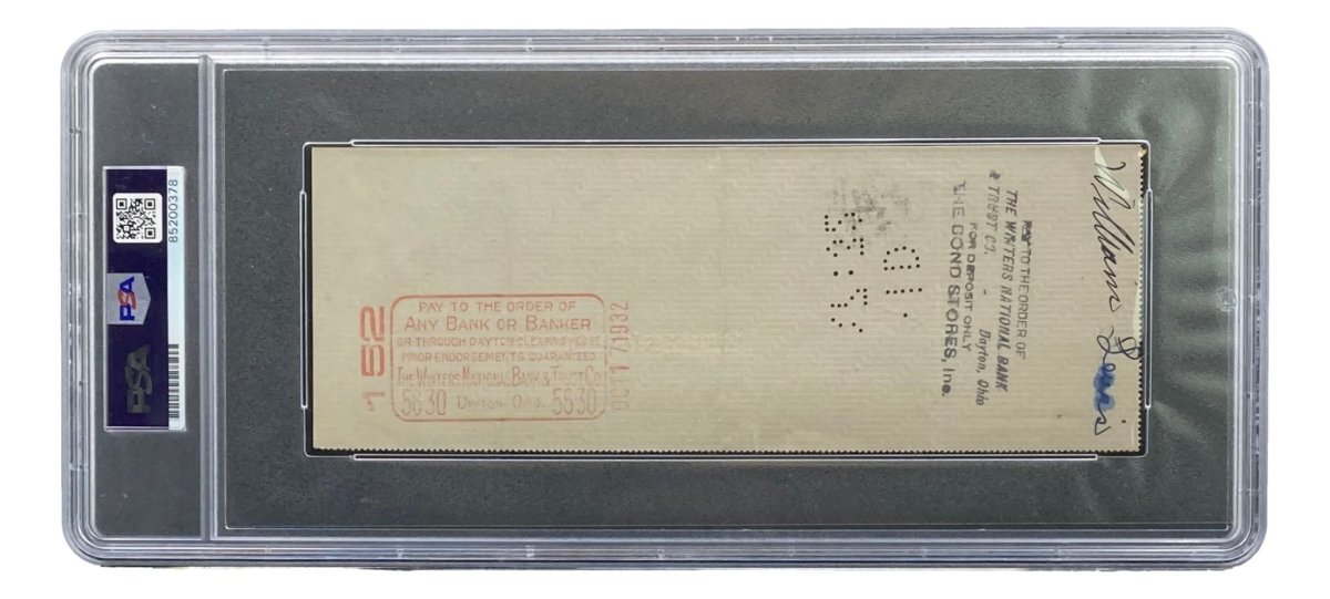 Orville Wright Signed Slabbed Bank Check PSA/DNA 85200378 - Sports Integrity