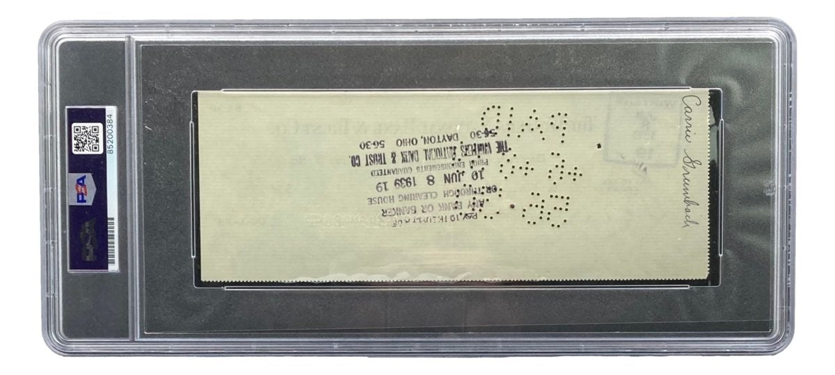 Orville Wright Signed Slabbed Bank Check PSA/DNA 85200384 - Sports Integrity