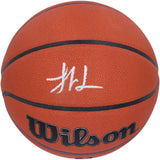 Yang Hansen Autographed Wilson Authentic Series NBA Indoor/Outdoor Basketball Fanatics