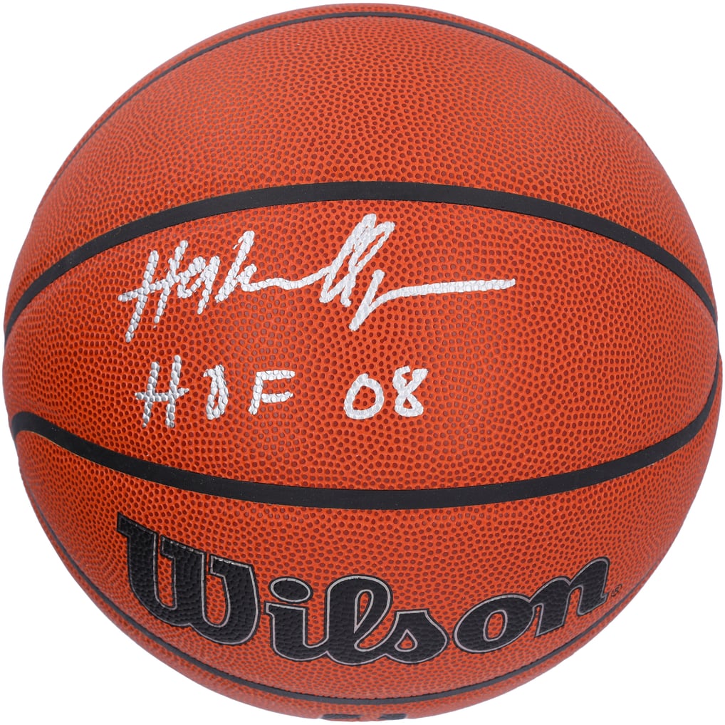 Hakeem Olajuwon Autographed/Inscribed "HOF 08" Wilson Authentic Series NBA Indoor/Outdoor Basketball LE 4/10 Fanatics