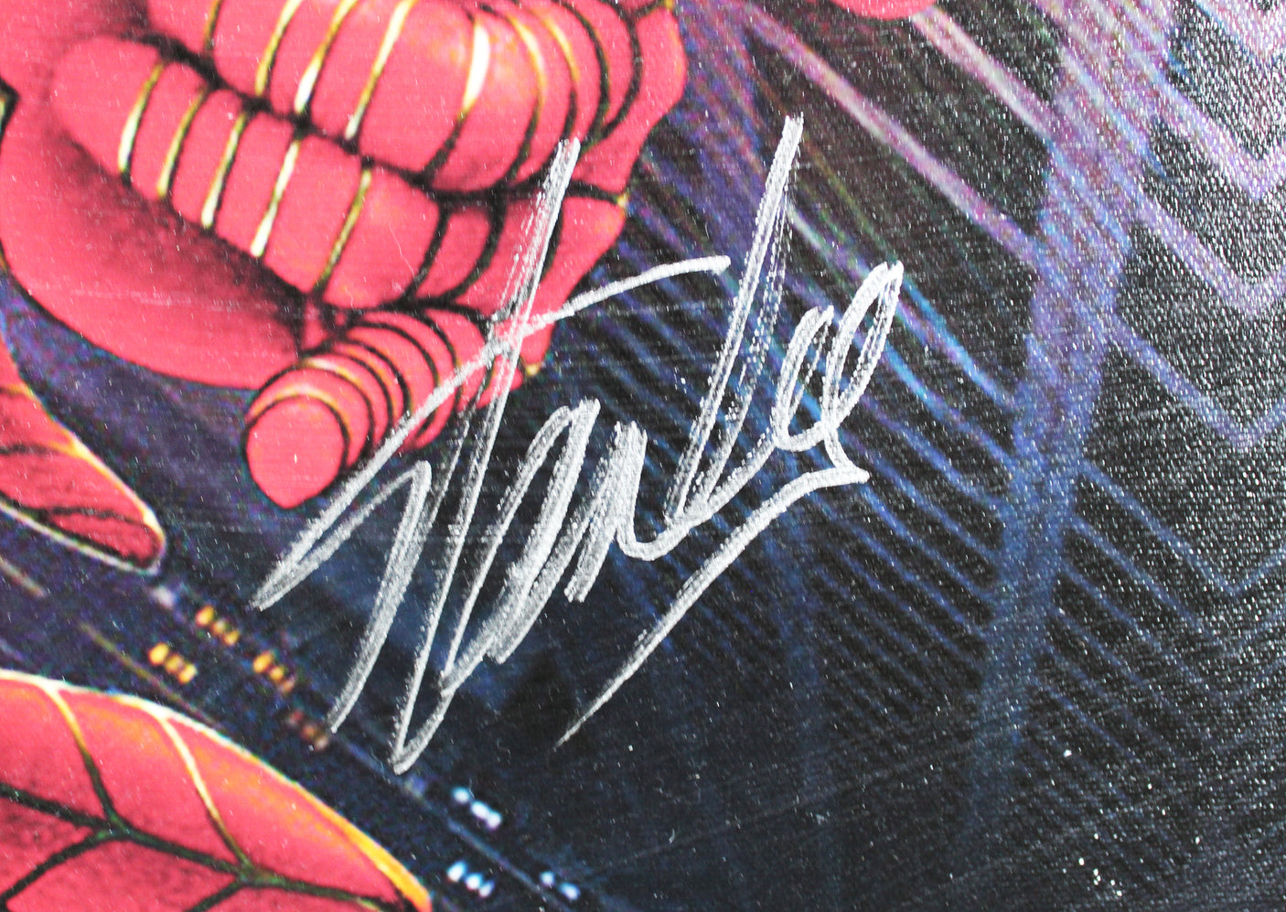 Stan Lee Marvel Authentic Signed & Framed 20x24 Spider-Man Canvas PSA #W18573
