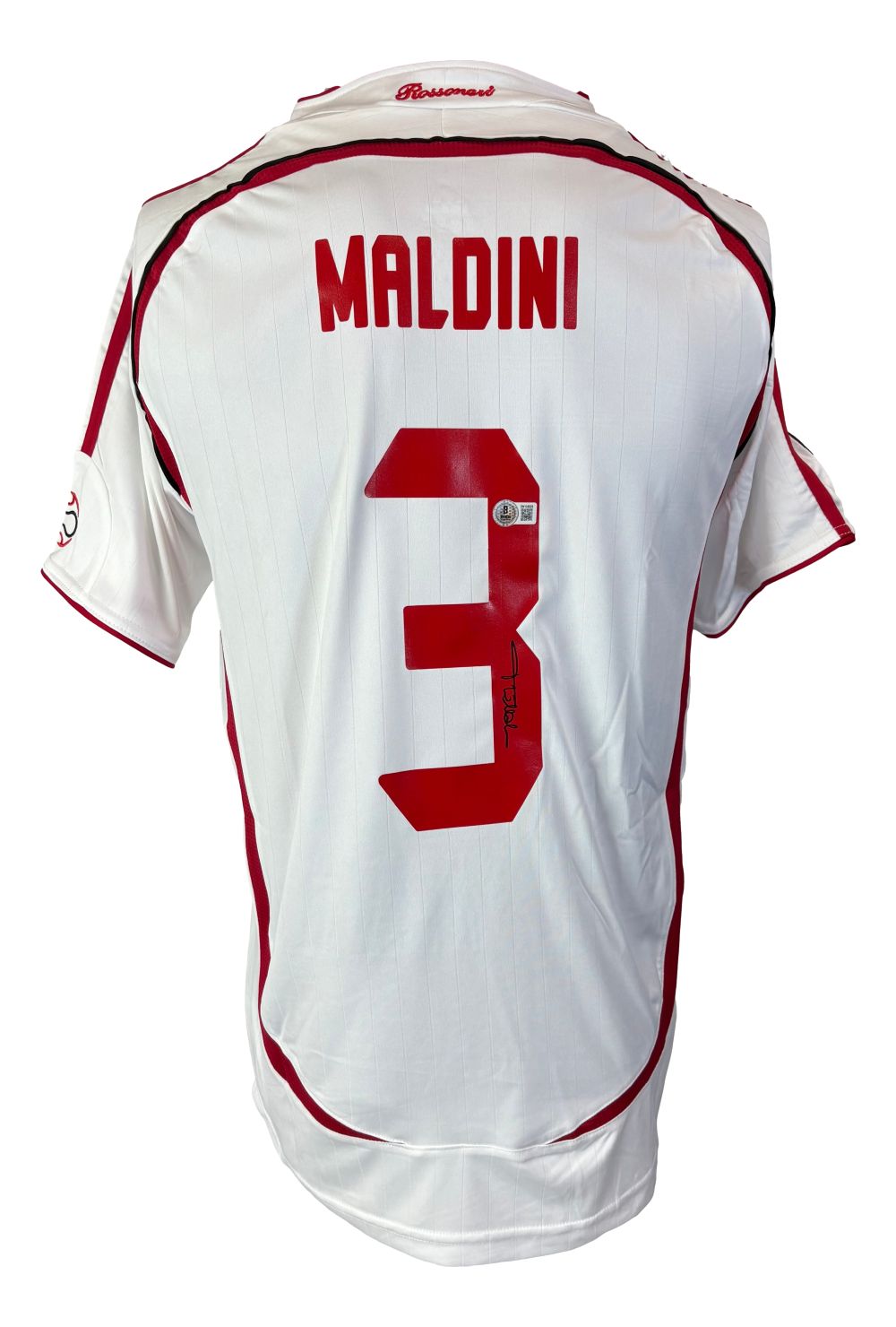 Paolo Maldini Signed AC Milan 2007 Champions League Adidas Soccer Jersey BAS