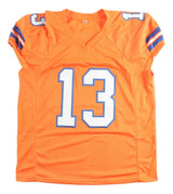 Pat Bryant Denver Signed Orange Pro-Cut Football Jersey JSA QR Hologram