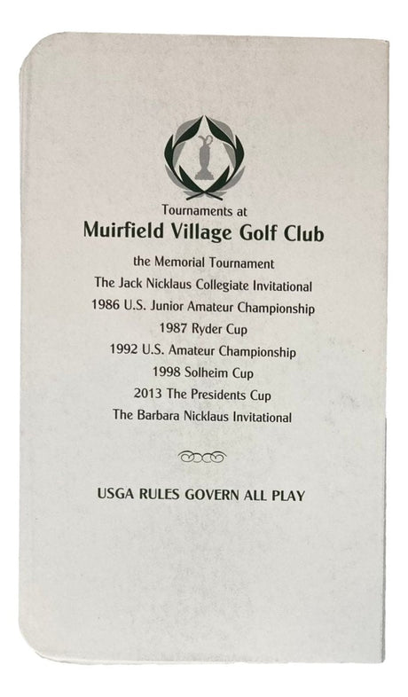 Patrick Cantlay Signed Muirfield Village Golf Club Scorecard JSA - Sports Integrity