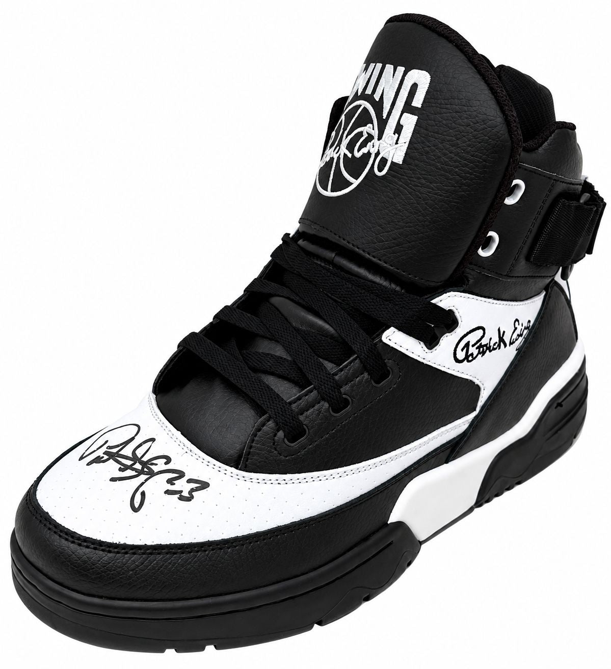 Patrick Ewing Signed Black/White Left Ewing Athletics HI OG Shoe BAS