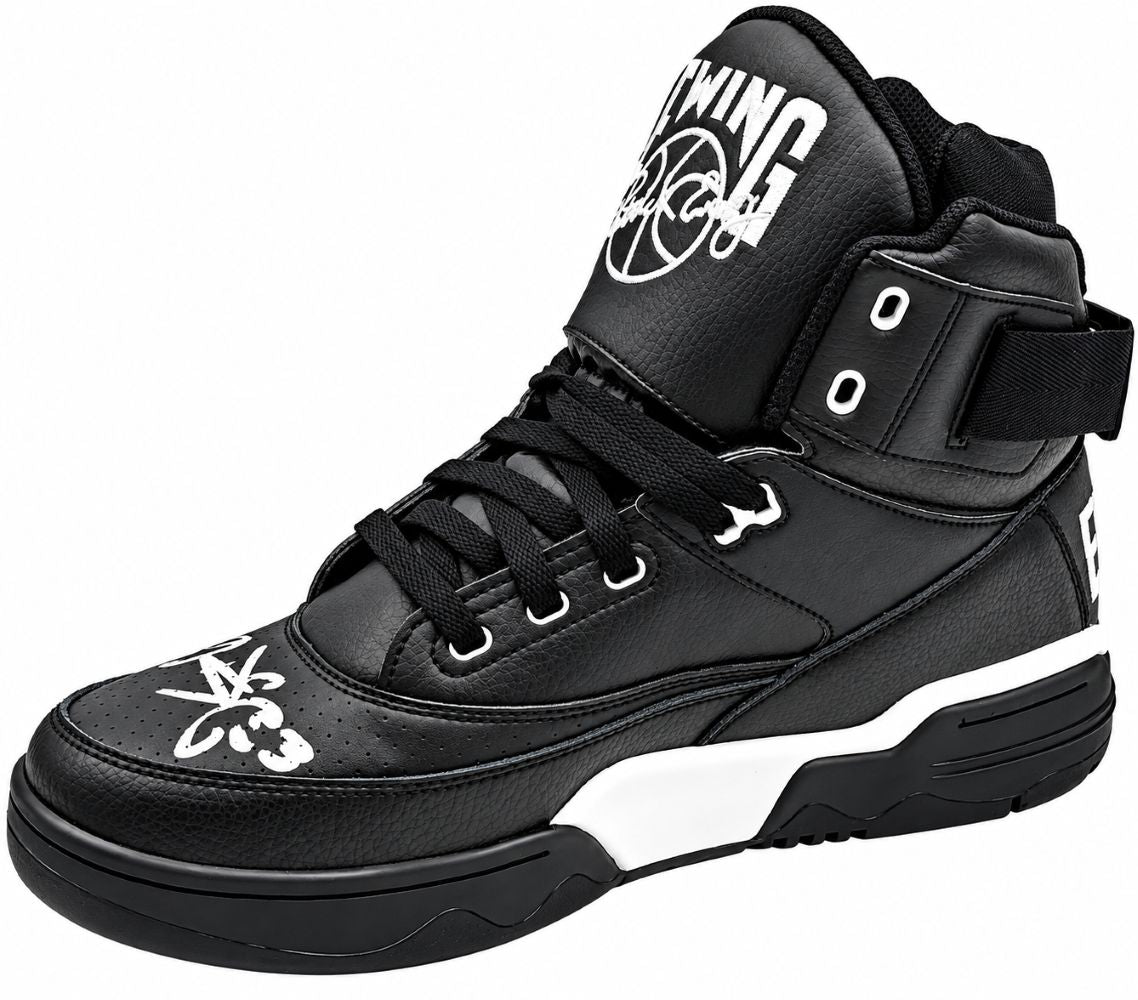 Patrick Ewing Signed Black Right Ewing Athletics HI Vintage Shoe BAS