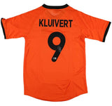 The Patrick Kluivert Signed Netherlands Nike Soccer Jersey by Sports Integrity features Kluivert’s name and number 9, with orange fabric and black trim.