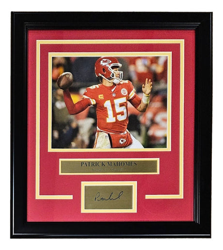 Patrick Mahomes Framed 8x10 Chiefs Red Jersey Photo w/ Laser Engraved Signature - Sports Integrity