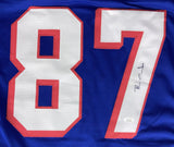 Ben Coates New England Signed Blue Football Jersey JSA Hologram