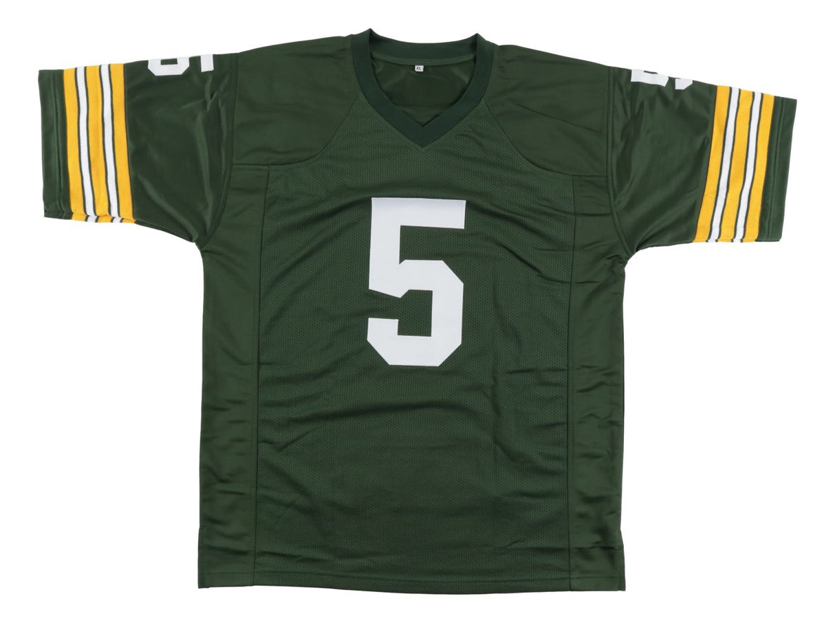 Paul Hornung Green Bay Signed Green Stat Football Jersey JSA