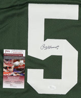 Paul Hornung Green Bay Signed Green Stat Football Jersey JSA
