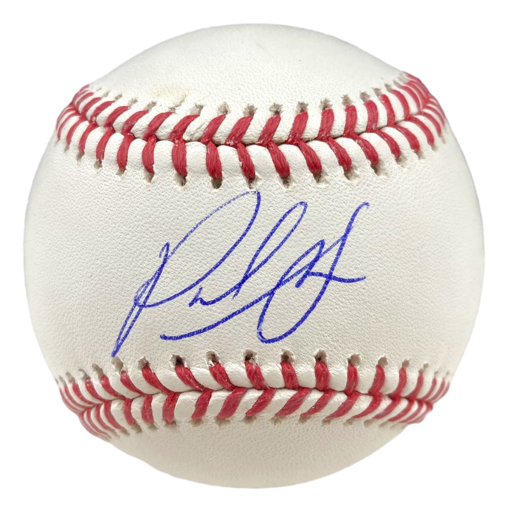 The Sports Integrity Paul Skenes Pittsburgh Pirates Signed Official MLB Baseball features a blue autograph across one panel and comes with an MLB hologram for authenticity.