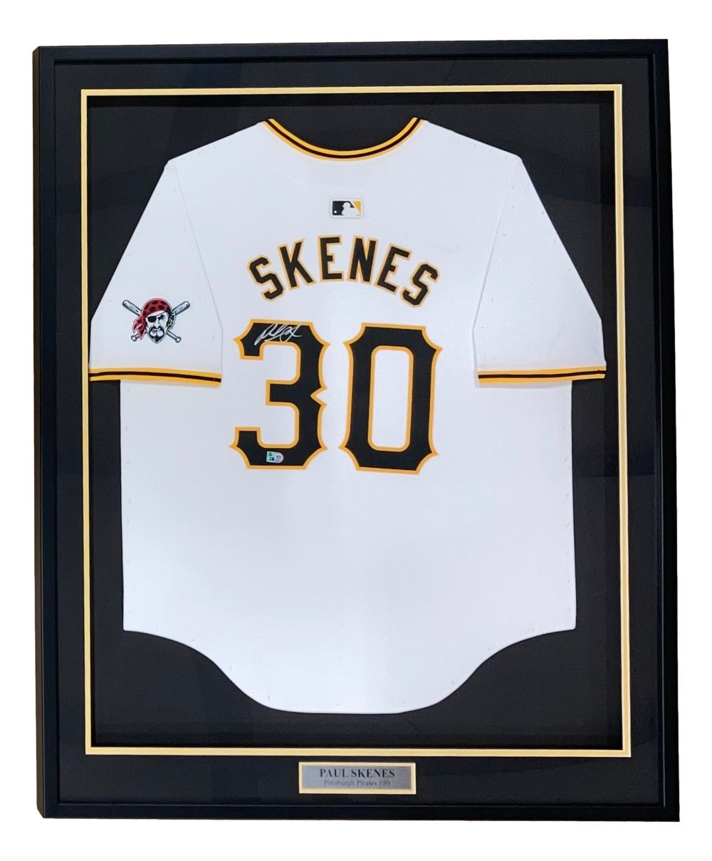 Paul Skenes Signed Framed Pittsburgh Pirates Nike Replica Jersey MLB Hologram