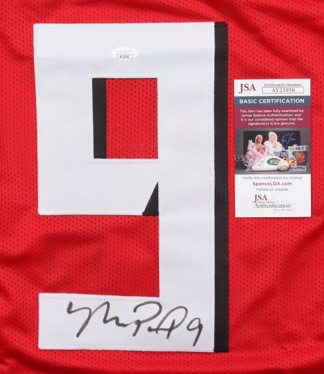 Michael Penix Jr Atlanta Signed Red Football Jersey JSA