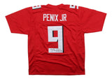 Michael Penix Jr Atlanta Signed Red Football Jersey JSA